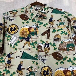 Vintage Reyn Spooner University of Notre Dame Football Hawaiian Shirt Men's M